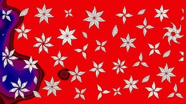 Tomurcukları papatya çiçekleri olan sevimli bir çiçek deseni. Raster illüstrasyonu. Kumaş, tekstil, duvar kağıdı baskısı için. Eskiz geçmişi. Eski usul. Miles Fleur, dandik süs.