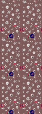 Raster Yumuşak kumaş deseni. Raster çiçek izi. Çiçek rengi eskiz deseni. Klasik taslak çizimi.