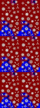 Raster illüstrasyonu. Kırmızı renkte çiçekler. Çizim çiçek deseni duvar kağıdı için kullanılabilir.