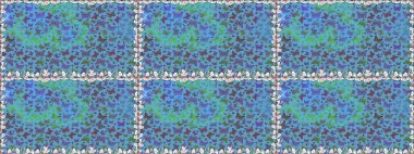 Davetiye, kart ve parmak izi için basit şirin bir model. Mavi ve yeşil arka planda renkli bir kelebek. Renkli güzel halk kelebeklerle kusursuz desen.