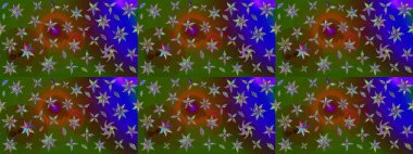 El çizimi Raster çizimi. Çizim çiçek deseni duvar kağıdı, web sitesi arka planı, ambalaj kağıdı, davetiye, broşür, afiş veya web sitesi için kullanılabilir. Parlak elementlerin.