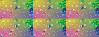 Raster. Raster illüstrasyonu. Tomurcukları çiçek olan sevimli bir çiçek deseni. Eskiz geçmişi. Kumaş, tekstil, duvar kağıdı baskısı için. Antika retro tarzı.