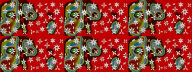 Raster illüstrasyonu. 3D çiçekler, eskiz. Kırmızı renklerde.