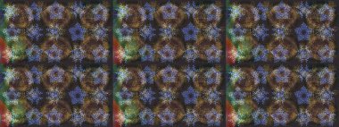 Düz yatıyordu. Kış konsepti Raster illüstrasyonu. Gri, kahverengi ve yeşil renklerde kar tanelerinden oluşan kış deseni.