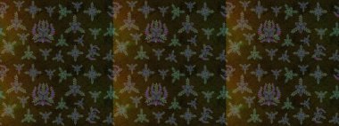 Sınır Kızılderili çiçekli paisley patten. Etnik Mandala havlusu. Raster Henna tarzı. Tebrik kartı geçmişi, boyama kitabı, arkaplan ve tekstil için kullanılabilir. Taslak süsleme izi.