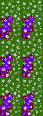 Tekstil, kumaş, ambalaj, hatıra defteri için hoş bir çiçek arkaplanı. Yeşil arka planda. Elle çizilmiş çiçek desenli Raster çizimi. Çocuksu tasarım.