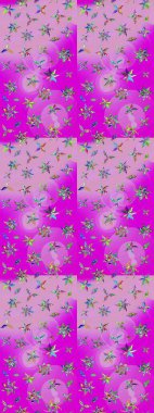 Sevimli küçük çiçek desenle. Raster resim. Çiçek desenli çiçek ve yaprakları ile.