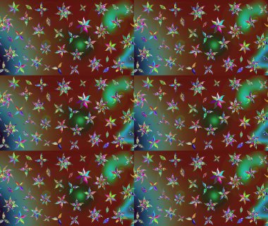 Raster düz çiçek çizim deseni. Hediye ambalaj kağıdı, tebrik kartları, posterler ve pankart tasarımı. Kahverengi renkte çiçekler.