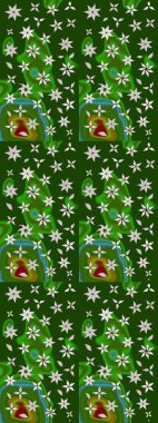 Süslü kumaş deseni. Çiçekli çiçek deseni, suluboya. Raster deseni.