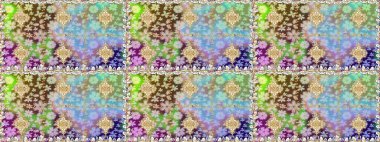 Altın elementlerle nötr renklerde altın desen. Kusursuz desenli oryantal süs. İslam tasarımı. Çiçek kiremitleri. Raster altın tekstil baskısı.