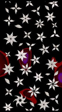 Düz Çiçek Elementleri Tasarımı. Çiçeksel fantezi tasarımı ve parlak bir arka plan çizimi. Renkli Bahar Teması çizim şablonu.