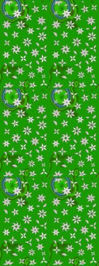 Raster illüstrasyonu. Chichi 'nin kumaş kalıbını çiz. Çiçek deseni. Düz Çiçek Elementleri Tasarımı. Renkli Bahar Teması çizim şablonu.