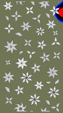 Elle çizilmiş sonbahar çiçeği deseni. Tekstil ve kapak tasarımı için mükemmel. Renkli yeşil çizim kalıbı. Yeşil renkli çiçekler. Doodle tarzı.