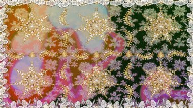 Kusursuz altın desenli bukleler. Doğu tarzı arabesk tarzında altın elementler. Raster altın pürüzsüz desen. Gri renklerde kusursuz desen.