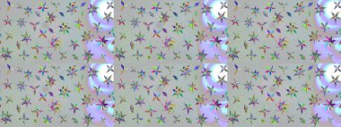 Gri renkli, zarif çiçek buketli suluboya. Düz Çiçek Elementleri Tasarımı. Renkli Bahar Teması eskiz kalıbı. Raster illüstrasyonu.