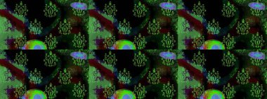 Nakış desenli çiçek deseni. Renkli grunge, soyut arkaplanı kolosiyah çiçeklerle süslüyor. İzler, kumaş, duvar kağıtları, tekstil için raster dokusu.