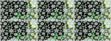 Çiçeksiz desenli arka plan. Gömlek baskısı için çiçek boyası. Siyah renkte çiçekler.