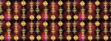 Kar tanesi süsü Raster illüstrasyonu. Kahverengi, siyah ve sarı renkli kar tanesi süsü. Güzel süs eşyası. Kar taneleri izole edildi.