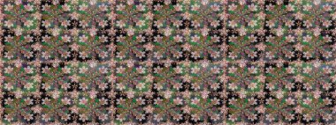 Çiçek yeşili, pürüzsüz desen. Klasik taslak çizimi. Raster çiçek izi..