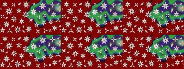 Moda baskıları için zarif bir şablon. Halk tarzı. Modern çiçek arkaplanı. Parlak renkli çiçekleri olan ve kırmızı ve yeşil renkli yaprakları olan inanılmaz bir çiçek deseni..