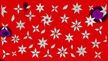 Tropik çiçekler. Gömlek, arka plan modelini çiz. Kırmızı renkte çiçekler.