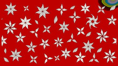 Raster. Düz Çiçek Elementleri Tasarımı. Renkli Bahar Teması çizim şablonu.