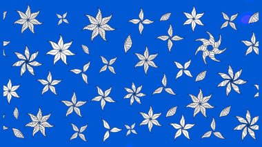 Çiçekli çiçek deseni, suluboya. Raster illüstrasyonu. Mavi renkli çiçekler. Düz Çiçek Elementleri Tasarımı. Renkli Bahar Teması çizim şablonu.