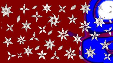 Küçük çiçekteki sevimli çiçek deseni. Kırmızı renkte çiçekler.