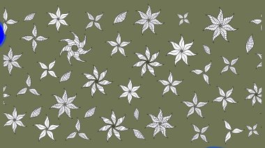 Gömlek baskısı için çiçek boyası. Çiçek desenli eskiz. Yeşil renkte çiçekler.