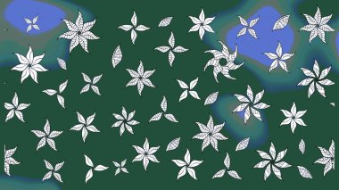 Eski usul. Kumaş, tekstil, duvar kağıdı baskısı için. Eskiz geçmişi. Miles Fleur, süslü püslü bir süs. Raster illüstrasyonu. Tomurcukları papatya çiçekleri olan sevimli bir çiçek deseni..