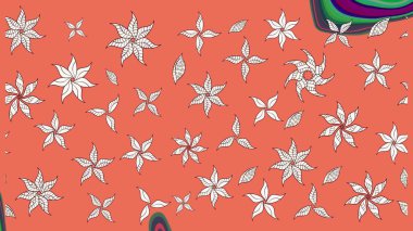 Desen, çizim, çiçek sınırı. Güzel, parlak, pürüzsüz kumaş, tuval. Kıvırcık, parlak örgü. Raster illüstrasyonu. Eski moda arka plan. Çiçeklerin çelengi.