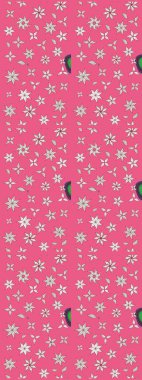 Raster illüstrasyonundaki çiçek desenli çizim. Suluboya tarzında pembe renkte çiçekler.