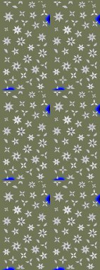 Küçük yeşil çiçeklerle oldukça eski bir besin torbası deseni. Tekstil, kumaş, kapaklar, duvar kağıtları, baskı, paket, koleksiyon defteri, örgü, dekupaj için çiçek arkaplanı..