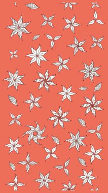 Raster Şirin kumaş deseni. Düz Çiçek Elementleri Tasarımı. Renkli Bahar Teması eskiz kalıbı. Eskiz klasiği.