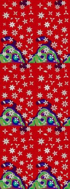 Sabıka fotoğraflarında, bebek kıyafetlerinde, duvar kâğıtlarında, paket kutularında falan kullanılabilir. Raster. Zarif, parlak ve eskiz kırmızı çiçek deseni tasarımı.