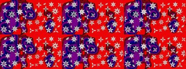 Çiçek deseni. Raster illüstrasyonu. Chichi 'nin kumaş kalıbını çiz. Renkli Bahar Teması eskiz kalıbı. Düz Çiçek Elementleri Tasarımı.