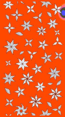 Çiçeksel fantezi tasarımı ve parlak bir arka plan çizimi. Düz Çiçek Elementleri Tasarımı. Renkli Bahar Teması çizim şablonu.