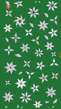 Raster illüstrasyonundaki çiçek desenli çizim. Düz Çiçek Elementleri Tasarımı. Yeşil ve nötr renklerde çiçekler. Renkli Bahar Teması çizim şablonu.