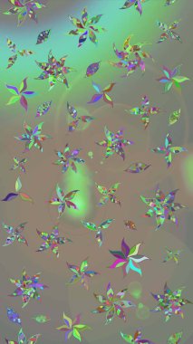 Raster illüstrasyonu. El çizimi. Çiçekli, yapraklı, çiçek desenli çizim..