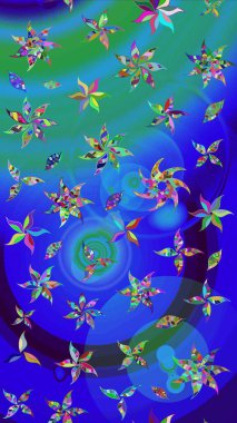 Çiçekli bahar çiçekleri. Küçük renkli çiçekler. Motley illüstrasyonu. Küçük çiçekte güzel bir desen. Moda baskıları için zarif bir şablon. Çizim.