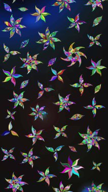 Gri ve mavi renklere karalamalar çizilmiş çiçek deseni. Raster illüstrasyonu.