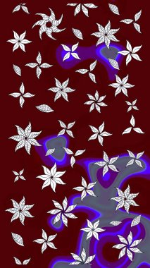 Raster. Kırmızı ve nötr renkte güzel çiçekli eskiz deseni, suluboya çiçek deseni, duvar kağıdı, kart veya kumaş için fayanslı.