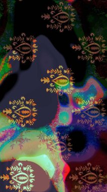 Raster Şirin kumaş deseni. Renkli Bahar Teması eskiz kalıbı. Düz Çiçek Elementleri Tasarımı. Eskiz klasiği.