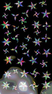 Yumuşak, yaz çiçekli arka plan. Siyah ve gri renkli çiçekler. Raster çiçek desenli ve çiçekli..