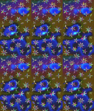 Mavi renkli çiçekler. Renkli Bahar Teması eskiz kalıbı. Düz Çiçek Elementleri Tasarımı. Çiçekle çizim deseni.