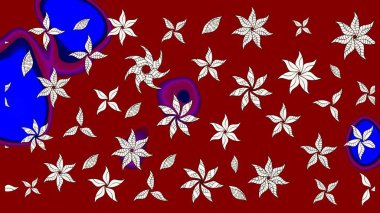 Çiçek desenli raster, kırmızı çizgi grafik desenli soyut raster arkaplan. Modern stil dokusu.