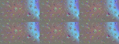 Küçük çiçekteki sevimli çiçek deseni. Gri renkli çiçekler. Raster illüstrasyonu.