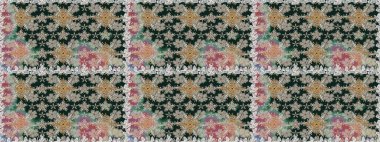 Şatafatlı bahar bahçesi dokusu. Raster illüstrasyonu. Çiçeksiz arka plan. Çiçek deseni.