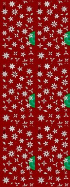 Kumaş desenli papatya çiçeği detayı. Kırmızı ve nötr renkte çiçekler.