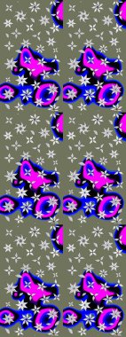 Kabile sanatı boho baskısı, klasik çiçek arkaplanı. Arkaplan dokusu, duvar kağıdı, yeşil ve mavi renkli çiçek teması. Soyut etnik raster çizim kalıbı.